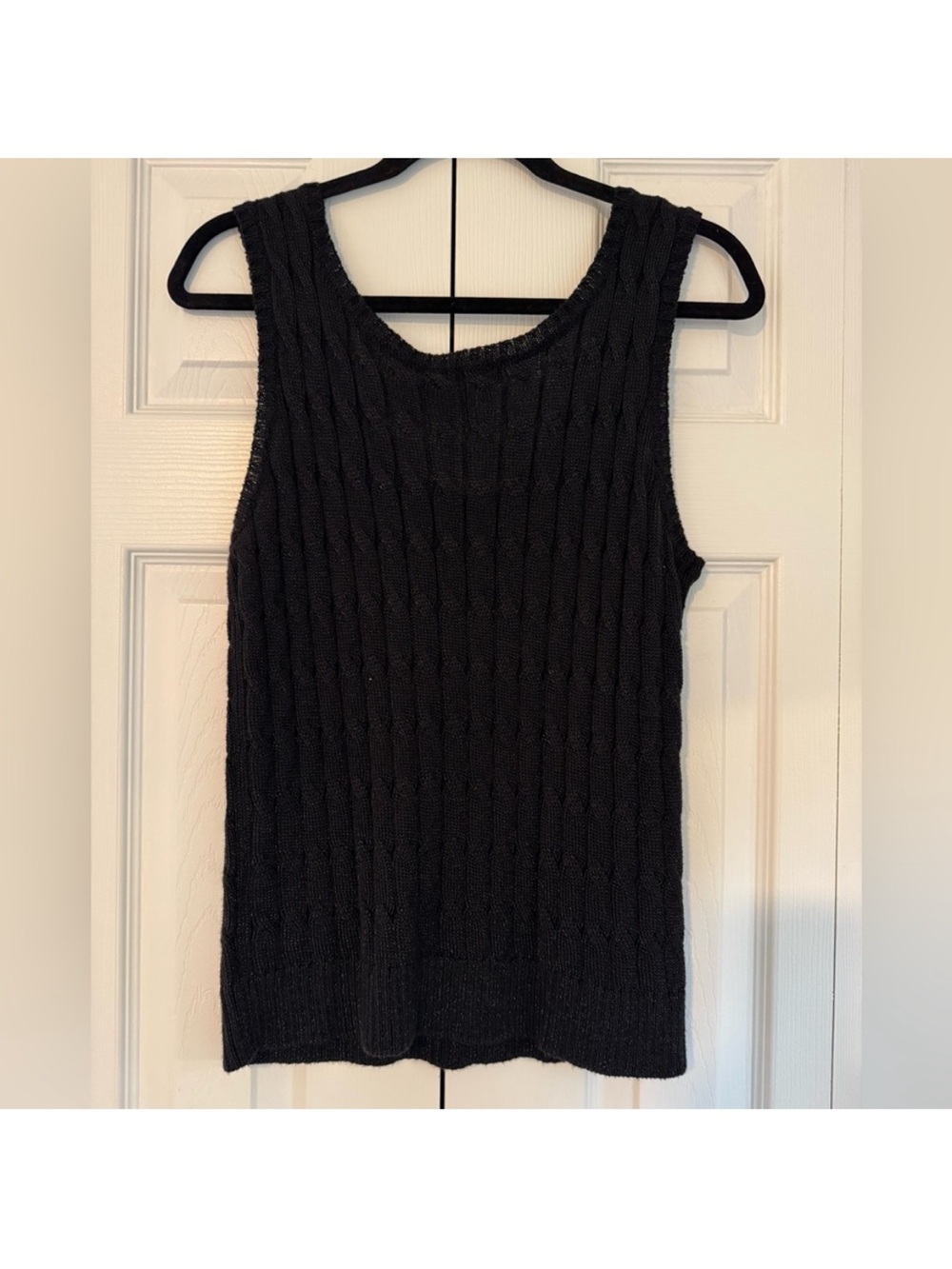 🎉 SALE 🎉 Lauren Ralph Lauren Black Shimmer Knit Tank Top Like New Condition XL - Picture 5 of 8
